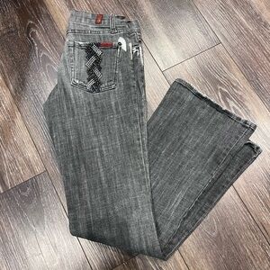 7 For all mankind black distressed women’s jeans size 27x30 bootcut